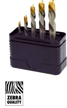 LEFTHAND TWIST DRILL BIT ASSORTMENT DIN 1897 HSCO TIN HEAD TYPE LN 5PCS